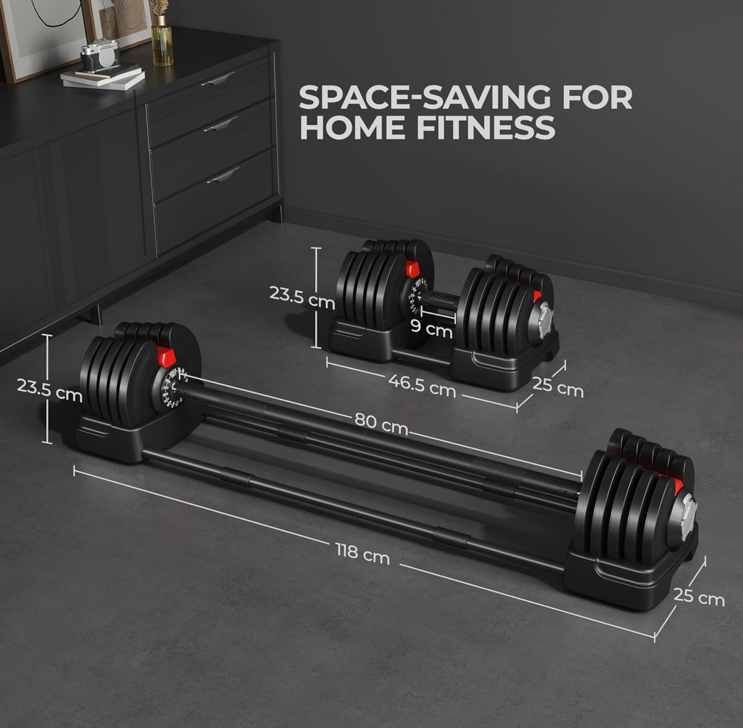 40KG Adjustable Dumbbell & Barbell. 2-in-1